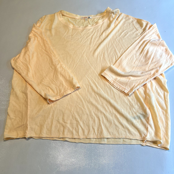 Sundry Women's Top Size 1 Knit Cotton Blend Oversized Relaxed Fit Yellow - Picture 1 of 9